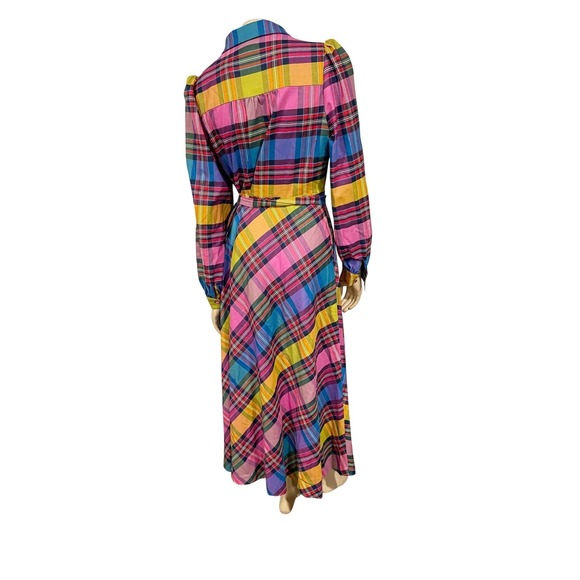 Boden Vivienne Bold Check Button Up Maxi Dress Belted Long Sleeve | Size 12 - Picture 11 of 12